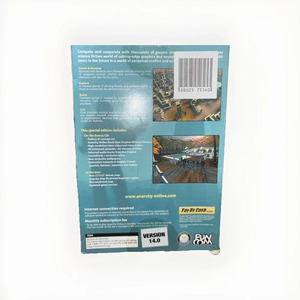 ANARCHY ONLINE SPECIAL EDITION Online RPG PC Game - Rare Vintage MMO Collectable